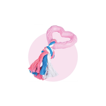 Picture of Doogy Puppy Teething Heart with Rope | Soft & Durable Toy